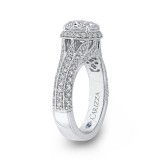 Shah Luxury 14K White Gold Round Diamond Engagement Ring with Split Shank (Semi-Mount) photo 3