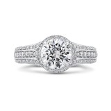 Shah Luxury 14K White Gold Round Diamond Engagement Ring with Split Shank (Semi-Mount) photo