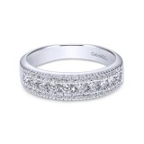 Gabriel & Co. 14k White Gold Contemporary Diamond Wedding Band photo