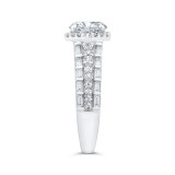 Shah Luxury 14K White Gold Three Row Round Diamond Halo Engagement Ring (Semi-Mount) photo 3