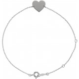 14K White Heart 7-8 Bracelet photo