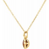 14K Yellow Checkerboard Citrine & .04 CTW Diamond 18 Necklace photo 2