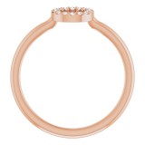 14K Rose .06 CTW Diamond Initial O Ring photo 2