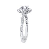 Shah Luxury Round Diamond Halo Engagement Ring In 14K White Gold (Semi-Mount) photo 3