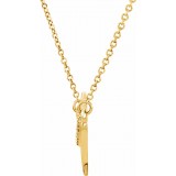 14K Yellow 1/8 CTW Diamond Freeform Bar 18 Necklace photo 2