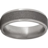 Titanium Flat Band with Grooved Edges and Sandblast Finish photo