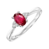 Gems One 10Kt White Gold Diamond (1/20Ctw) & Ruby (1/2 Ctw) Ring photo