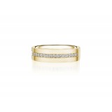 Henri Daussi 6mm Men's Wedding Band MB133 18k Gold Yellow 0.31 Ctw. photo