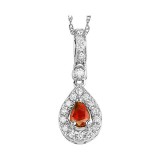 Gems One 14Kt White Gold Diamond (1/10Ctw) & Ruby (1/6 Ctw) Pendant photo