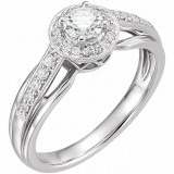 14K White 1/2 CTW Diamond Engagement Ring photo