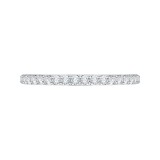 Shah Luxury 14K White Gold Round Diamond Half Eternity Euro shank Wedding Band photo