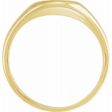 14K Yellow 14.6x12.1 mm Oval Signet Ring photo 2