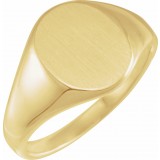 14K Yellow 14.6x12.1 mm Oval Signet Ring photo