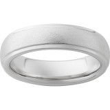 Serinium Domed Band with Grooved Edges and Stone Finish photo