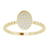 14K Yellow 1/6 CTW Diamond Cluster Beaded Ring photo 3