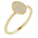 14K Yellow 1/6 CTW Diamond Cluster Beaded Ring photo