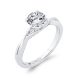 Shah Luxury 14K White Gold Solitaire Engagement Ring (Semi-Mount) photo 2