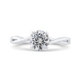 Shah Luxury 14K White Gold Solitaire Engagement Ring (Semi-Mount) photo