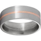 Titanium Flat Band with a 1mm 14K Rose Gold Inlay and Satin Finish photo