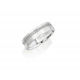 Henri Daussi 6mm Men's Wedding Band MB135 14k Gold White 0.60 Ctw. photo 2