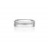 Henri Daussi 6mm Men's Wedding Band MB135 14k Gold White 0.60 Ctw. photo