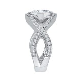 Shah Luxury Oval Diamond Engagement Ring In 14K White Gold with Split Shank (Semi-Mount) photo 2