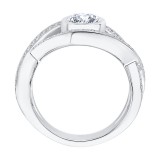 Shah Luxury Oval Diamond Engagement Ring In 14K White Gold with Split Shank (Semi-Mount) photo 4