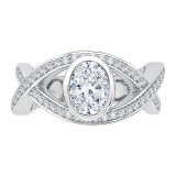 Shah Luxury Oval Diamond Engagement Ring In 14K White Gold with Split Shank (Semi-Mount) photo