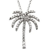 14K White 1/4 CTW Diamond Palm Tree 16 Necklace photo