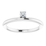 14K White 1/10 CT Diamond Stackable Ring photo 3