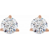 14K Rose 1/4 CTW Diamond Stud Earrings photo 2