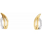 14K Yellow & White Freeform J-Hoop Earrings photo 2