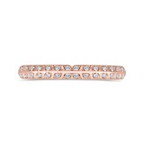 Shah Luxury 14K Rose Gold Double Row Diamond Wedding Band with Round Shank photo