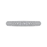 Shah Luxury 14K White Gold Round Diamond Wedding Band photo