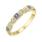 Gems One 10Kt Yellow Gold Diamond (1/12Ctw) & Sapphire (1/5 Ctw) Ring photo