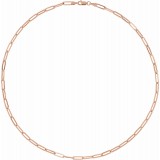 14K Rose 3.85 mm Elongated Flat Link 7 Chain photo 2