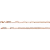 14K Rose 3.85 mm Elongated Flat Link 7 Chain photo