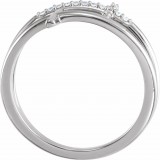 14K White .06 CTW Diamond Sideways Cross Ring photo 2