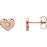 14K Rose .06 CTW Diamond Heart Earrings photo