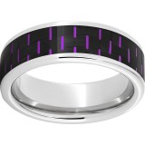 Serinium Pipe Cut Band with Black and Purple Carbon Fiber Inlay photo