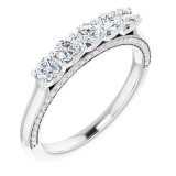 14K White 5/8 CTW Diamond Anniversary Band photo