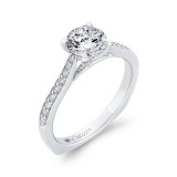 Shah Luxury 14K White Gold Diamond Engagement Ring with Euro Shank (Semi-Mount) photo 2