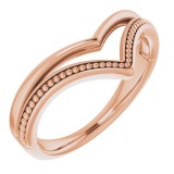 14K Rose Beaded V Ring photo