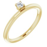 14K Yellow 1/10 CT Diamond Stackable Ring photo