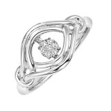 Gems One Silver (SLV 995) Diamond Rhythm Of Love Fashion Ring  - 1/10 ctw photo