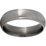 Titanium Domed Band with Grooved Edges photo