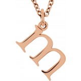 14K Rose Lowercase Initial m 16 Necklace photo