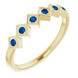 14K Yellow Blue Sapphire Stackable Ring photo