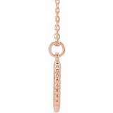 14K Rose Engravable Beaded Disc 16-18 Necklace photo 2