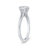 Shah Luxury 14K White Gold Round Diamond Cathedral Style Engagement Ring with Split Shank (Semi-Mount) photo 3